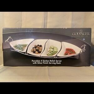 Godinger oval server with rack